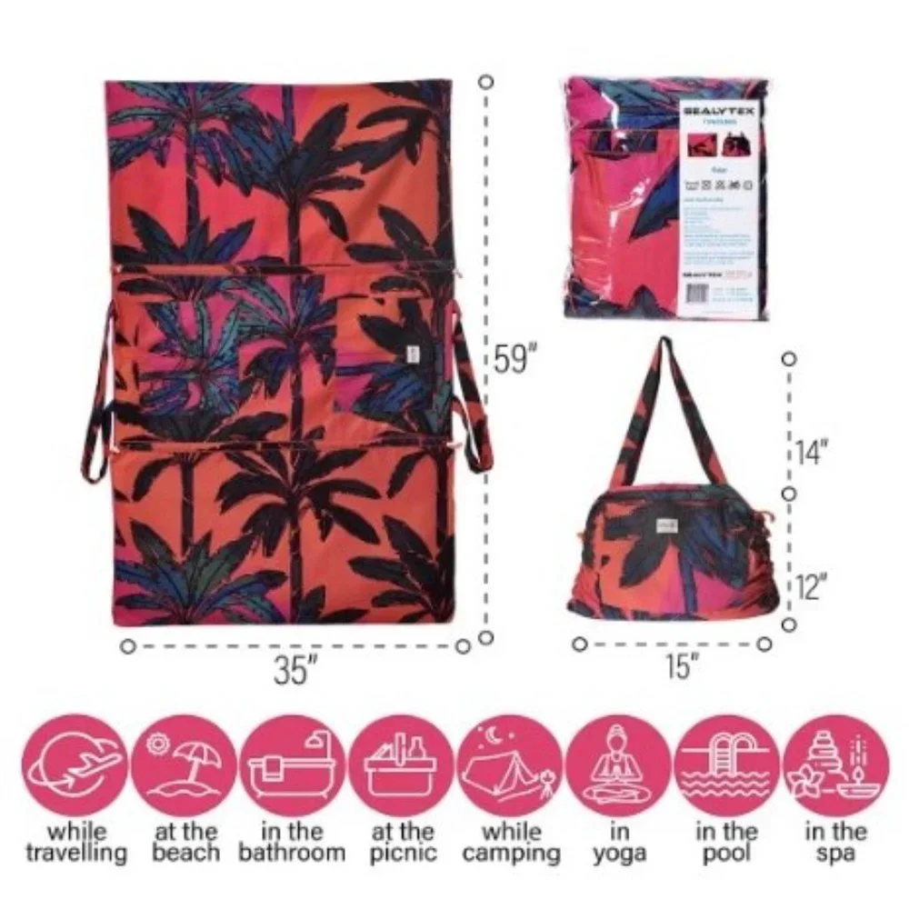 2-in-1 Multi-Functional Turkish Beach Towel Convertible into Beach Bag